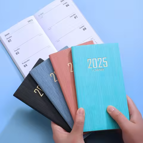 2025 A6 Pocket Notebook 365 Days Notepad Diary Notebook Day Week Month Planner Office School Station