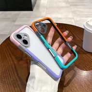 Novelty Contrast Colors Phone Bumper with lens cover For iPhone15 14Plus 16Pro 13/13Pro/13Mini/13Pro