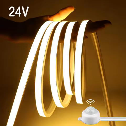 Neon Light Wireless PIR Motion Sensor LED Strip light 24V Auto onoff Stair Wardrobe Closet kitchen C