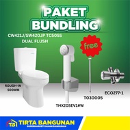 TOTO CW421J/SW420JP TOILET/ CLOSET DUDUK/ WC FREE JET SHOWER ECO277-1