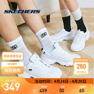 斯凯奇（Skechers）小白熊春季情侣厚底老爹鞋女休闲运动鞋男 52676-WBK 41