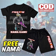 HITAM T-shirt & PANTS SET FOR BOYS GIRLS FREEFIRE SG RAPPER BLACK T-SHIRT CLOTHING CHILDREN'S SET FR