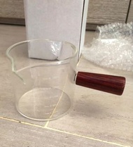 5oz / 150ml 專業 兩頭 咖啡 接 shot 木手柄 玻璃杯 接 shot 杯 量杯 double spout coffee measuring shot glass cup with wo