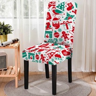 2023 Christmas Elastic Chair Cover Anti dirty Chair Cover for Wedding Hotel Banquet Dining Chairs Protector Navidad Sillas 1Pcs