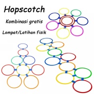 38/28cm Hopscotch Hoop Toy Educational Toys for Children Indoor Outdoor Jumping Toys Free Sand Sacks