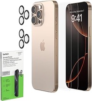 Belkin TemperedGlass Screen and Camera Lens Protector for Apple iPhone 16 Pro - Case-Compatible Temp