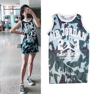 Korean Style Bf Boyfriend Style Street Basketball Woman Sleeveless Sport T-Shirt Loose Top
