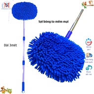 Accessories Wall mop, car mop, replacement car mop - floor cleaning car wash brush, 3m long mop