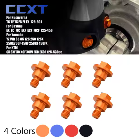 6PCS M6*12 Front Fork Guard Bolt Screw For Yamaha YZ YZF WRF For KTM SX SXF XC XCF XCW EXC EXCF 125 