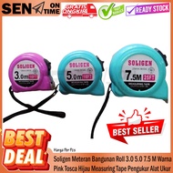 HIJAU Building MeterSOLIGEN Roll 3.0 5.0 7.5 M Pink Color GreenTOSCA Measuring Tape Pocket Pull Meas