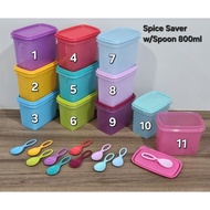 Tupperware Spice Saver with Spoon 800ml (1) 14.6cm(L) x 9.5cm(W) x 11.6cm(H)