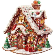 Wooden Puzzles Adults, Gingerbread House Christmas Wooden Puzzles 100 Pieces, Unique Animal Shaped W