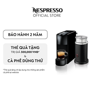 Bộ máy pha cà phê viên nén Nespresso Essenza Mini - Đen & máy đánh sữa Aeroccino 3