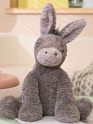 1個坐着的毛茸茸驢子毛絨玩具,可愛且創意的馬鈴薯娃娃枕頭,適用於節日
