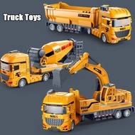Large Truck Toy Set: Excavator, Mixer, Boom Truck, Dumper, Bulldozer for Boys