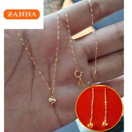 emas rantai leher emas bangkok cop 916 gold original Lip love heart necklace for women gift  necklac