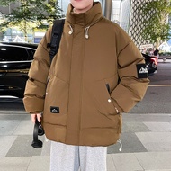 เสื้อแจ๊คเก็ตกันหนาวบุรุษโค้ทสีกากี Parka ขนาดพิเศษ6XL 7XL โอเวอร์ไซส์ผ้าฝ้ายสีดำหนาอบอุ่นคอตั้งเสื้
