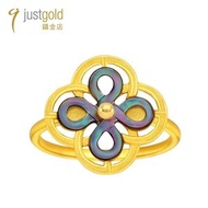 justgold - 喜．如意系列: 999.9純金鑲嵌黑貝母戒指