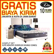 [Bed Set] Elite Healthy 120x200 Kasur Spring Bed Set Olive - Khusus Area Jabodetabek