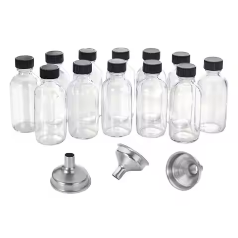 Shot Bottles With Caps 12X Travel Size Ginger Shot Jars 2 Oz/60 Ml Small Clear Take Out Containers W