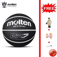 MOLTEN GR7 Basketball FIBA Approved Size 7 with 12 Panels and Rubber Material (Black)