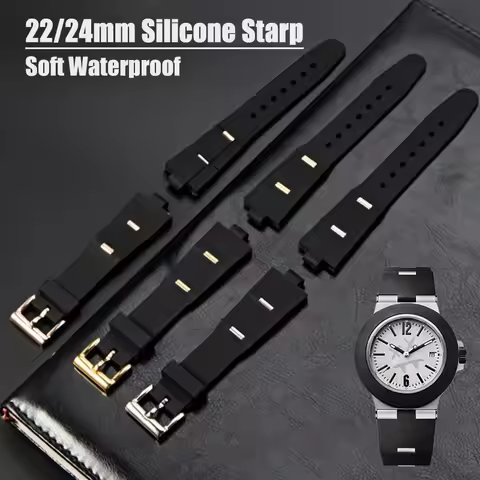 Rubber watch Strap For BVLGARI Bvlg Diagono Watchband 22x8mm 24x8mm Men Replace soft Waterproof Brac