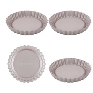 ((Baking Master) Chefmade WK9915 Corrugated 4 Inch Non-Stick Egg Tart Mold One Piece/Four Pieces Chr