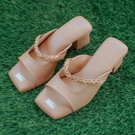 Rmoda zola Sendal Wanita Heel Hak Tinggi Kokop Rantai Emas