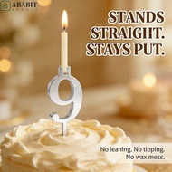 ABABIT Metal Number Candle Holders, Stainless Steel Versatile Number Birthday Candle Holder, Candle 