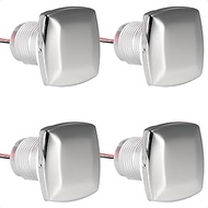 Five Oceans LED Boat Courtesy Lights, 1-5/16-Inch 316 Stainless Steel Square Cover, 4-Pack, IP67 Wat