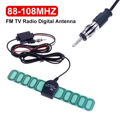 1Pcs Car AM FM TV Radio Digital Antenna Aerial Signal AMP Amplifier Booster DC 10.5 16V 3~5m 88-108M