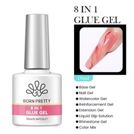BORN PRETTY 10ml 8-in-1 Glue Gel Function Gel Nail Extension Gel 24pcs Fake Nails UV Lamp Nail Art G