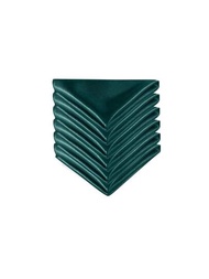 6包緞面綠色餐桌餐巾，尺寸為43.18 X 43.18公分，採用方格紋理，光滑優雅，適用於餐廳宴會和畢業派對