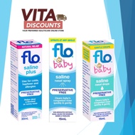 Flo Adult/Baby Saline Nasal Spray/Drops (15ml/30ml) [Exp 02/2027]