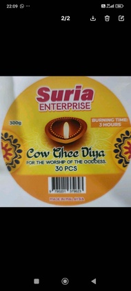 suria Cow ghee deepam 30 pcs     3 hours burning