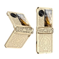 Oppo Find N3 Flip CaseTransparent Mechanical Electroplate Magnetic Hinge Protection Case with Built-