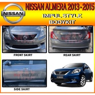 NISSAN ALMERA 2013 2014 2015 IMPUL STYLE FULLSET BODYKIT (IP) SKIRT LIP FOR ALMERA FRONT SKIRT SIDE 