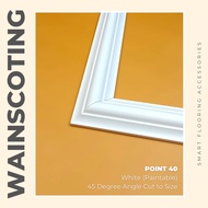 Point 40mm - Wainscoting (Angle Cut to Size) - Solid White - Paintable