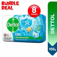 Dettol Cool Anti-Bacterial Soap Bar, 100g (Bundle)