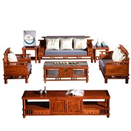 HY/🥀F26TRosewood Sofa New Chinese Style Pterocarpus Erinaceus Poir. Rosewood Solid Wood Fabric Red Sandal Wood Small Apa