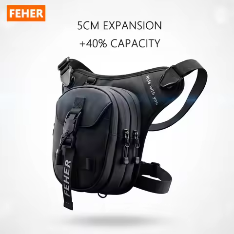 FEHER Motorcycle Thigh Bag Waterproof Unisex Multi-Functional Tear-resistant Motorbike Leg Bag Expan
