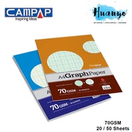 CAMPAP Premium A4 Graph Paper Pack 70gsm  (1mm & 2MM Grid Square)