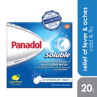 Panadol Soluble - Lemon Flavour (5x4s) | fever relief / pain relief / headache / cold / flu / gentle on stomach