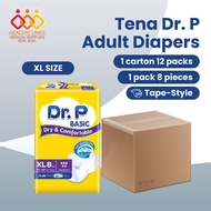 Tena Dr. P Adult Diapers (1 Carton 12 Packs) - Size M (10x12) / L (8x12) / XL (8x12)