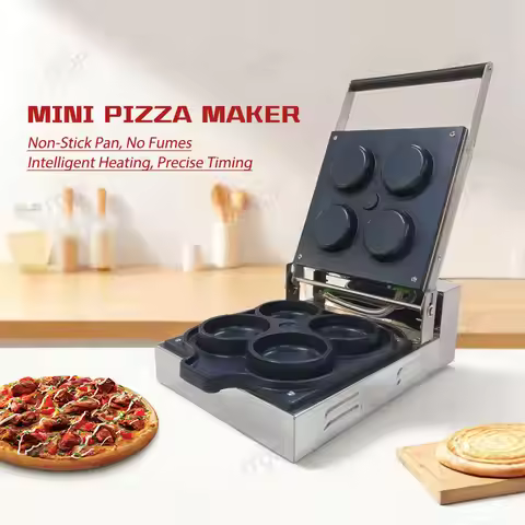 ITOP DM-4P Electric Mini Pizza Waffle Maker Tortilla Waffle Oven 4pcs Round Mold Electric Oven Round