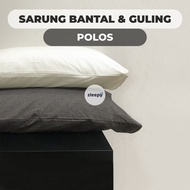 Jumbo Zippered Plain Pillowcase 50x70cm, 55x75cm, 50x80 cm | Sleeping PIllow Case Sarung Bantal
