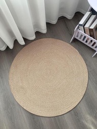 素色地毯圓形編織地毯適用於客廳、臥室