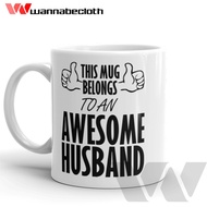 Mug Glass Gift Birthday Gift Souvenir Print Best Husband Mug Belongs to Awesome Husband