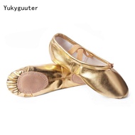 ETXGirls Ballet Shoes Gold Silver Soft Sole Ballet Dance Slippers Children Practise Ballerina Shoes Woman Gymnastics