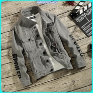 Ready Stock jaket jeans lelaki denim coat Autumn denim jacket men's Korean casual jacket teen slim v